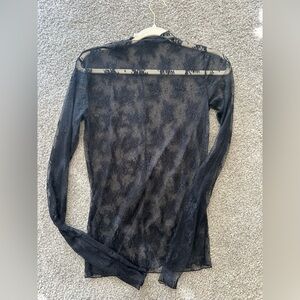 Free People Black Lace Top